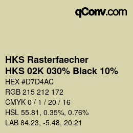 Farbcode: HKS Rasterfaecher - HKS 02K 030% Black 10% | qconv.com