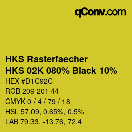 Code couleur: HKS Rasterfaecher - HKS 02K 080% Black 10% | qconv.com