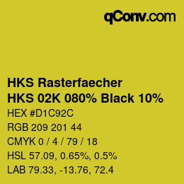 Code couleur: HKS Rasterfaecher - HKS 02K 080% Black 10% | qconv.com