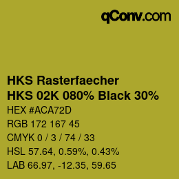 Code couleur: HKS Rasterfaecher - HKS 02K 080% Black 30% | qconv.com