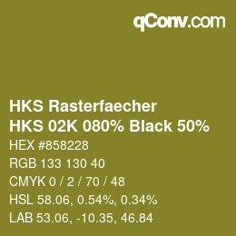 Código de color: HKS Rasterfaecher - HKS 02K 080% Black 50% | qconv.com