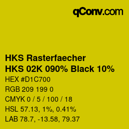 カラーコード: HKS Rasterfaecher - HKS 02K 090% Black 10% | qconv.com