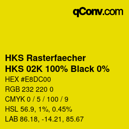 Código de color: HKS Rasterfaecher - HKS 02K 100% Black 0% | qconv.com