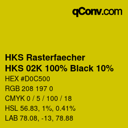 カラーコード: HKS Rasterfaecher - HKS 02K 100% Black 10% | qconv.com