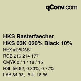 Code couleur: HKS Rasterfaecher - HKS 03K 020% Black 10% | qconv.com