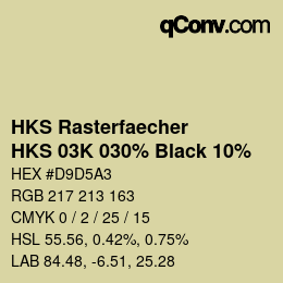 Farbcode: HKS Rasterfaecher - HKS 03K 030% Black 10% | qconv.com