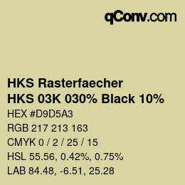 Code couleur: HKS Rasterfaecher - HKS 03K 030% Black 10% | qconv.com