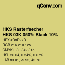 Farbcode: HKS Rasterfaecher - HKS 03K 050% Black 10% | qconv.com