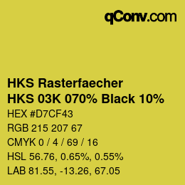 Farbcode: HKS Rasterfaecher - HKS 03K 070% Black 10% | qconv.com