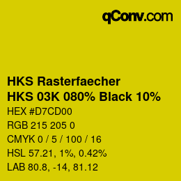 Farbcode: HKS Rasterfaecher - HKS 03K 080% Black 10% | qconv.com