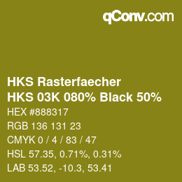 Code couleur: HKS Rasterfaecher - HKS 03K 080% Black 50% | qconv.com