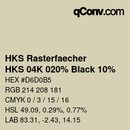 Color code: HKS Rasterfaecher - HKS 04K 020% Black 10% | qconv.com