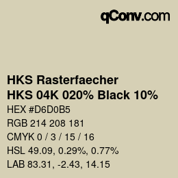 Code couleur: HKS Rasterfaecher - HKS 04K 020% Black 10% | qconv.com