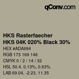 Código de color: HKS Rasterfaecher - HKS 04K 020% Black 30% | qconv.com