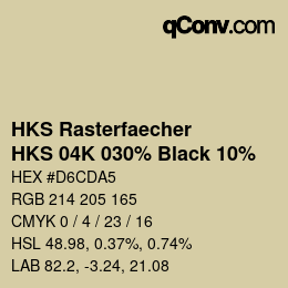 Color code: HKS Rasterfaecher - HKS 04K 030% Black 10% | qconv.com