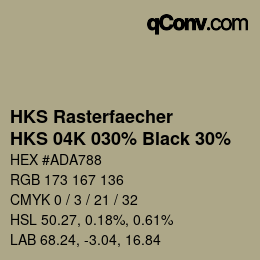 Color code: HKS Rasterfaecher - HKS 04K 030% Black 30% | qconv.com