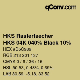 Code couleur: HKS Rasterfaecher - HKS 04K 040% Black 10% | qconv.com
