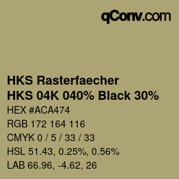 Color code: HKS Rasterfaecher - HKS 04K 040% Black 30% | qconv.com