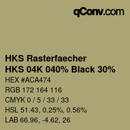 Code couleur: HKS Rasterfaecher - HKS 04K 040% Black 30% | qconv.com