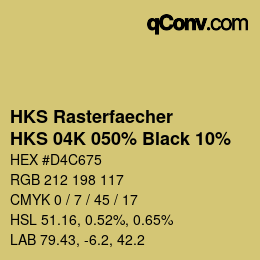 Color code: HKS Rasterfaecher - HKS 04K 050% Black 10% | qconv.com