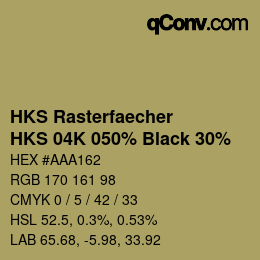 カラーコード: HKS Rasterfaecher - HKS 04K 050% Black 30% | qconv.com