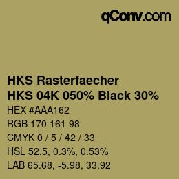 Farbcode: HKS Rasterfaecher - HKS 04K 050% Black 30% | qconv.com