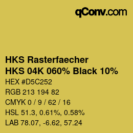 カラーコード: HKS Rasterfaecher - HKS 04K 060% Black 10% | qconv.com