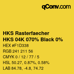 Color code: HKS Rasterfaecher - HKS 04K 070% Black 0% | qconv.com