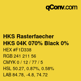 Código de color: HKS Rasterfaecher - HKS 04K 070% Black 0% | qconv.com