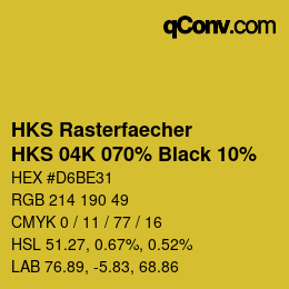 カラーコード: HKS Rasterfaecher - HKS 04K 070% Black 10% | qconv.com