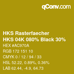 Color code: HKS Rasterfaecher - HKS 04K 080% Black 30% | qconv.com