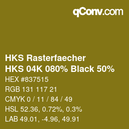 Farbcode: HKS Rasterfaecher - HKS 04K 080% Black 50% | qconv.com