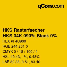 カラーコード: HKS Rasterfaecher - HKS 04K 090% Black 0% | qconv.com