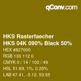 Color code: HKS Rasterfaecher - HKS 04K 090% Black 50% | qconv.com