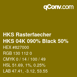 Código de color: HKS Rasterfaecher - HKS 04K 090% Black 50% | qconv.com