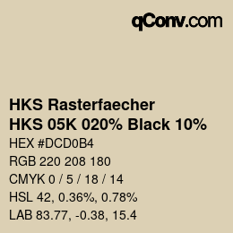 Color code: HKS Rasterfaecher - HKS 05K 020% Black 10% | qconv.com