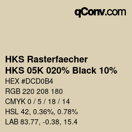 Color code: HKS Rasterfaecher - HKS 05K 020% Black 10% | qconv.com