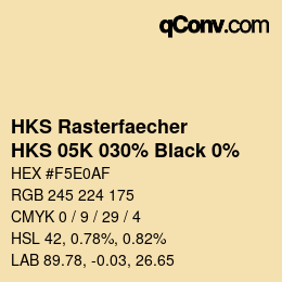 Color code: HKS Rasterfaecher - HKS 05K 030% Black 0% | qconv.com