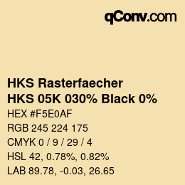 Código de color: HKS Rasterfaecher - HKS 05K 030% Black 0% | qconv.com