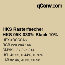 Farbcode: HKS Rasterfaecher - HKS 05K 030% Black 10% | qconv.com