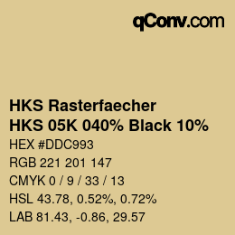Código de color: HKS Rasterfaecher - HKS 05K 040% Black 10% | qconv.com