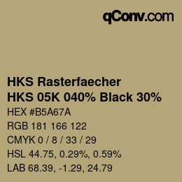 Color code: HKS Rasterfaecher - HKS 05K 040% Black 30% | qconv.com