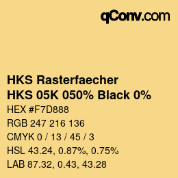 Color code: HKS Rasterfaecher - HKS 05K 050% Black 0% | qconv.com