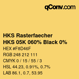 Color code: HKS Rasterfaecher - HKS 05K 060% Black 0% | qconv.com