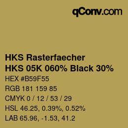 カラーコード: HKS Rasterfaecher - HKS 05K 060% Black 30% | qconv.com