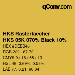 Farbcode: HKS Rasterfaecher - HKS 05K 070% Black 10% | qconv.com