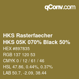 カラーコード: HKS Rasterfaecher - HKS 05K 070% Black 50% | qconv.com