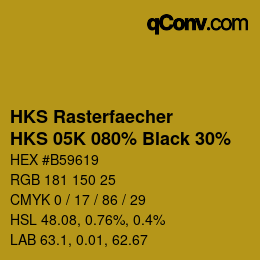 Color code: HKS Rasterfaecher - HKS 05K 080% Black 30% | qconv.com