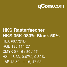 Código de color: HKS Rasterfaecher - HKS 05K 080% Black 50% | qconv.com