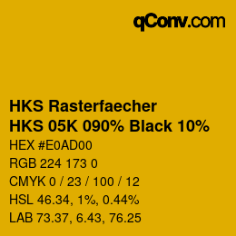 Color code: HKS Rasterfaecher - HKS 05K 090% Black 10% | qconv.com